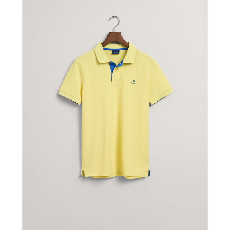 GANT Contrast Collar Piqué Polo Rugger Shirt 2052003 - Clear Yellow