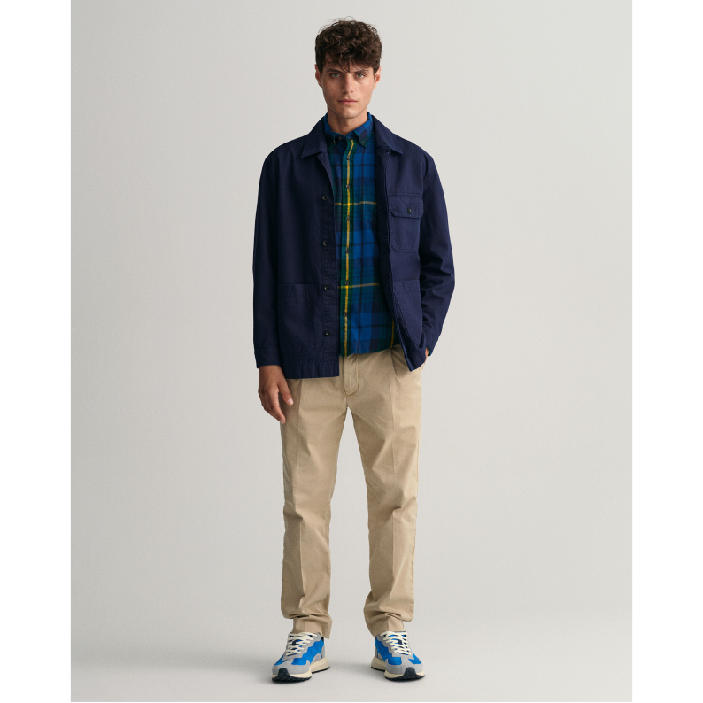 GANT Regular Fit Plaid Flannel Shirt 3230004 - Forest Green