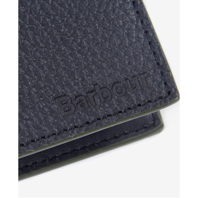 BARBOUR GRAIN LEATHER BILLFOLD COIN WALLET MLG0022BK11 BLACK Jepsons