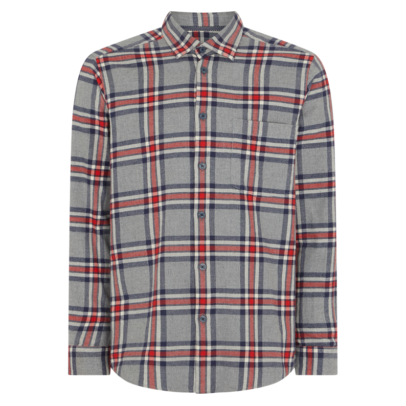 Remus Uomo Regular Fit Brushed Checked Cotton Shirt 13726 Parker Overshirt