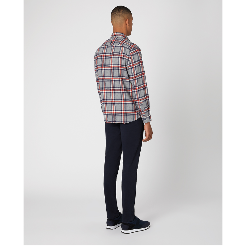 Remus Uomo Regular Fit Brushed Checked Cotton Shirt 13726 Parker Overshirt