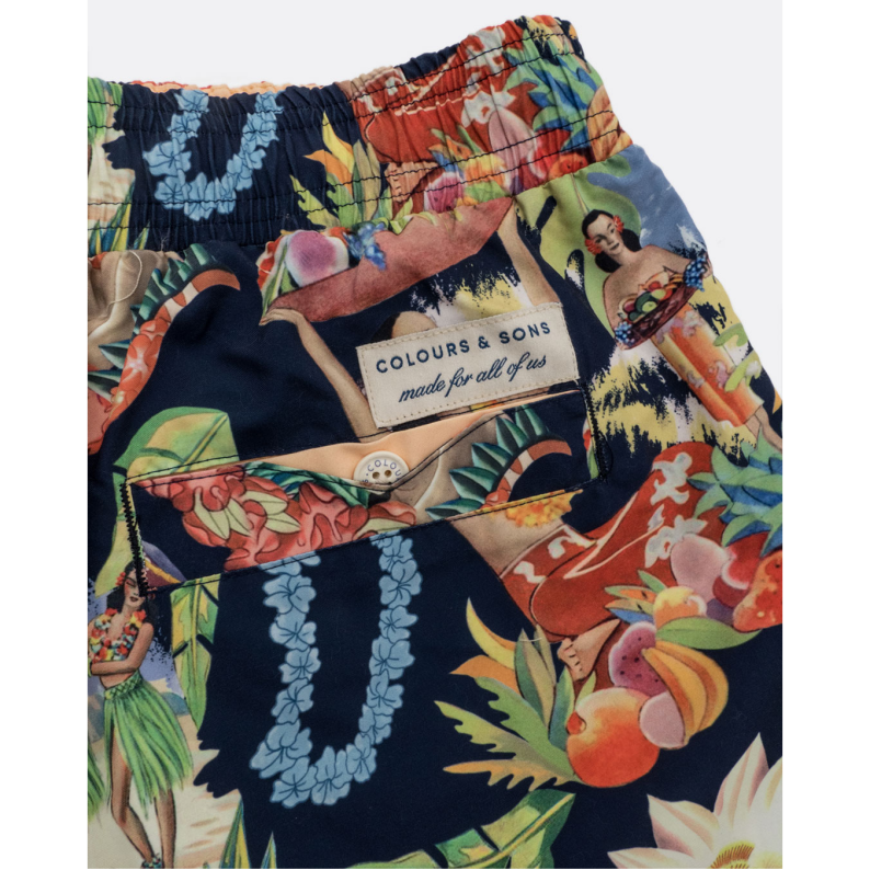 Colours &amp; Sons Hawiian Swim Shorts 9223-926