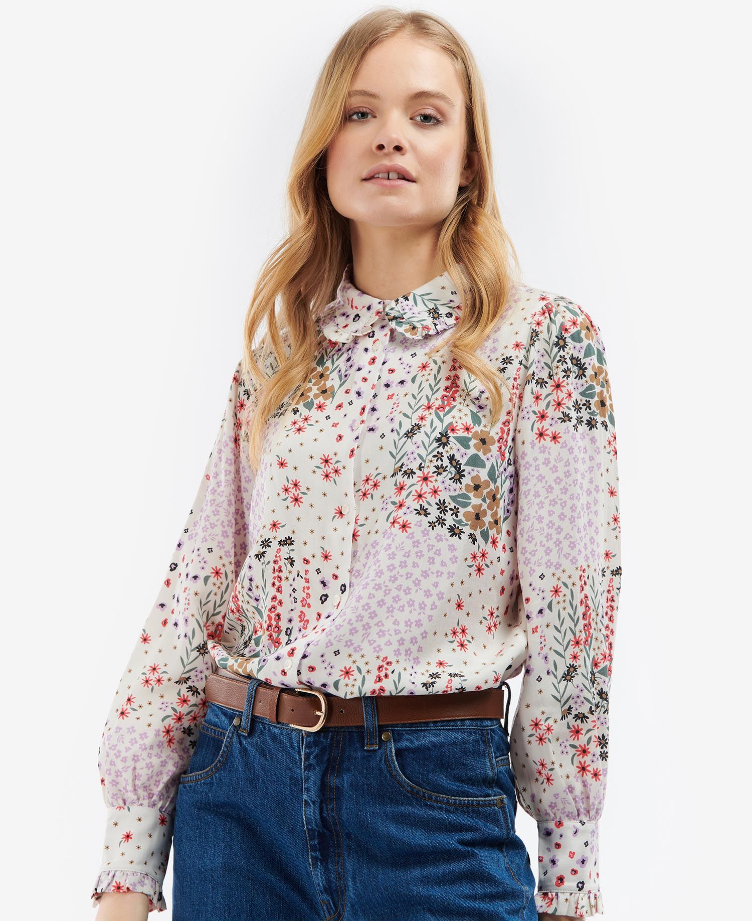 Barbour Spear Floral Shirt with ruffle collar  LSH1514