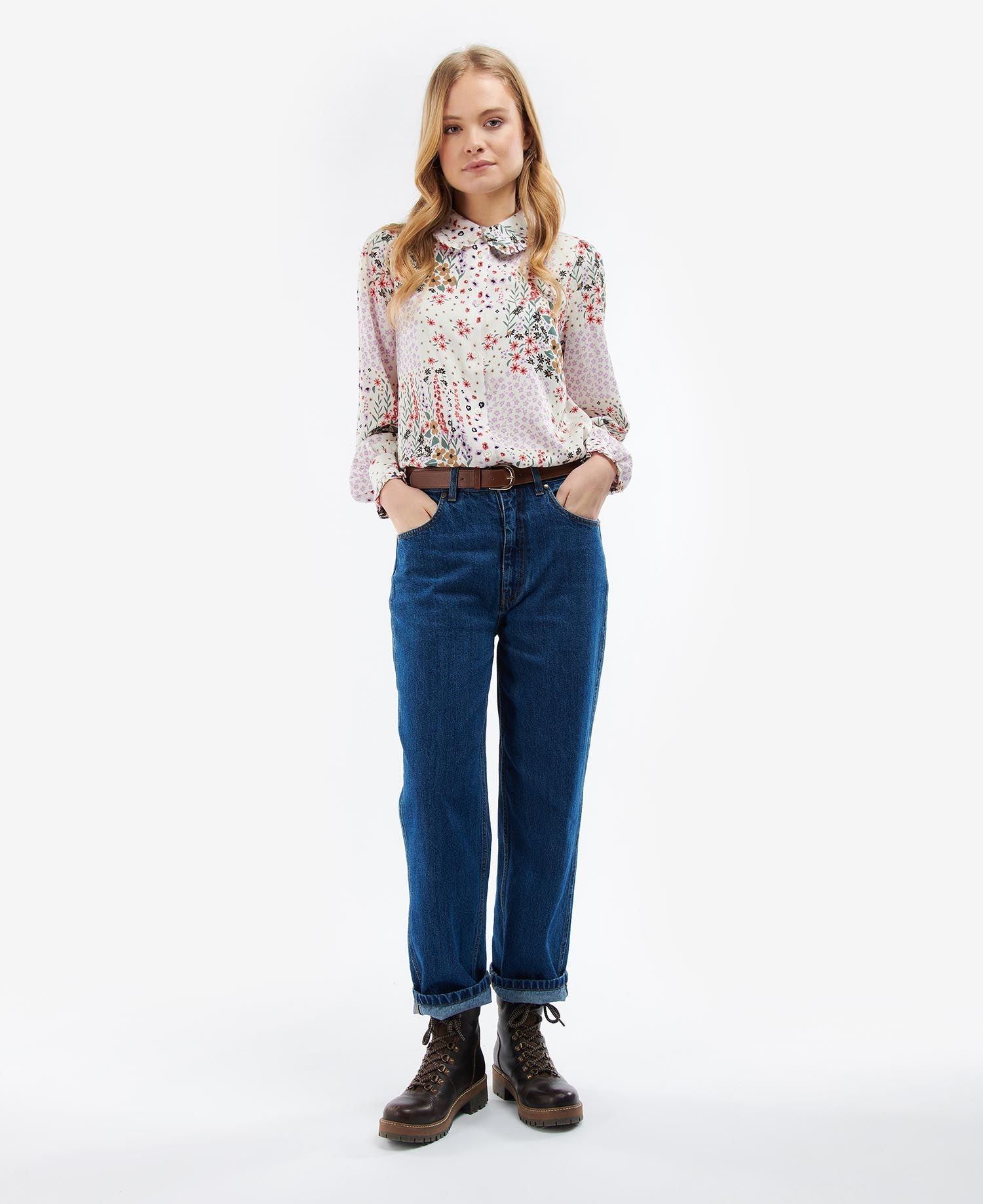 Barbour Spear Floral Shirt with ruffle collar  LSH1514