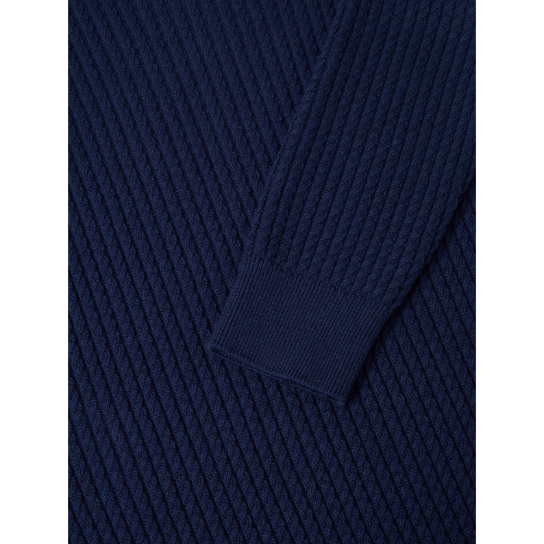 Remus Uomo Tapered Fit Wool-Blend Crew Neck Sweater 58673 - Dark Blue