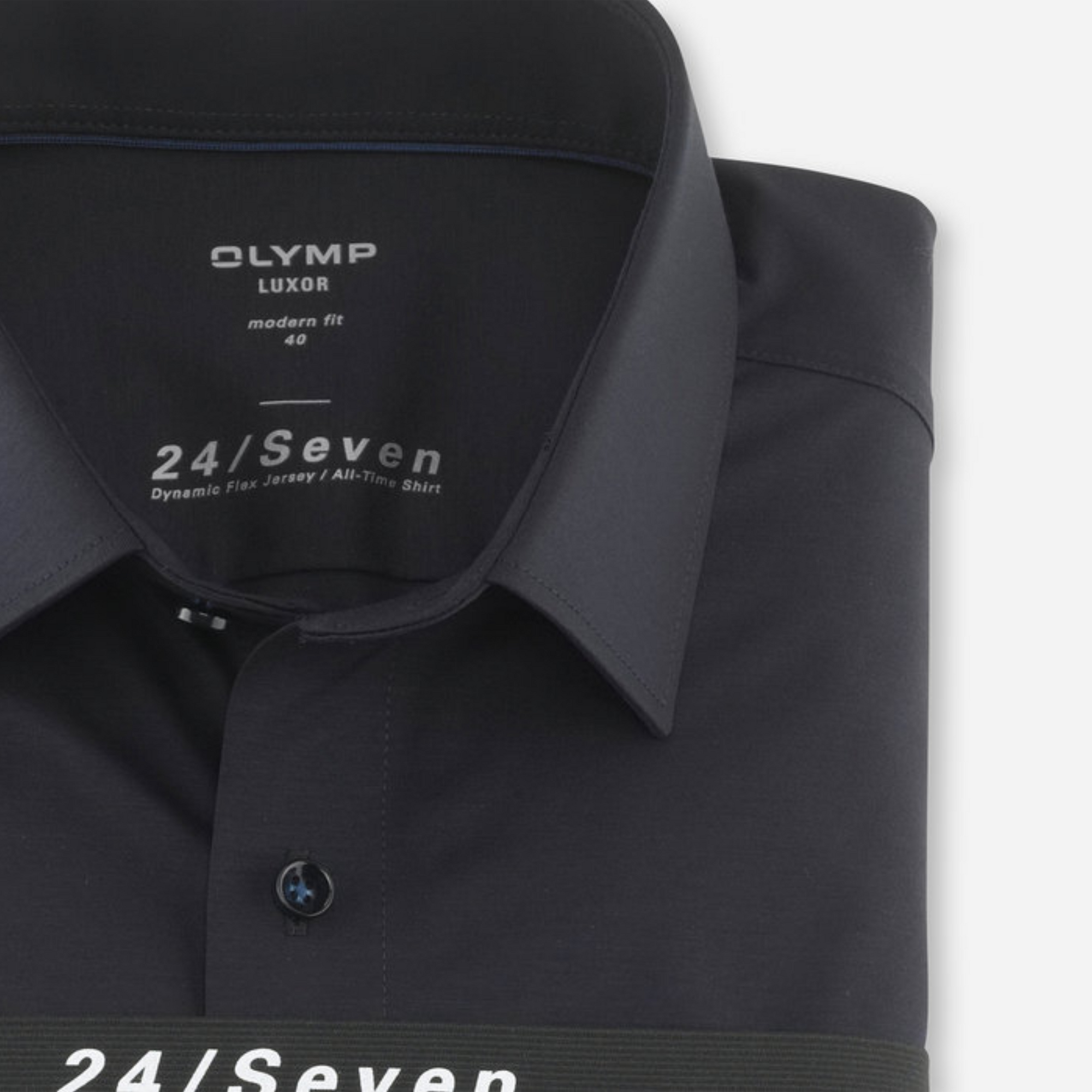 OLYMP Luxor 24/Seven Modern Fit Super 4 Way Stretch Shirt 1202 Midnight Blue