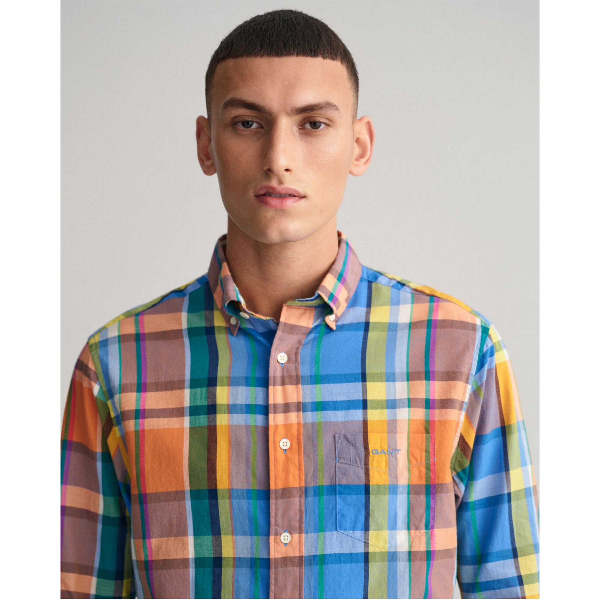 GANT Regular Fit Colorful Madras Shirt 3230072 - Apricot Orange