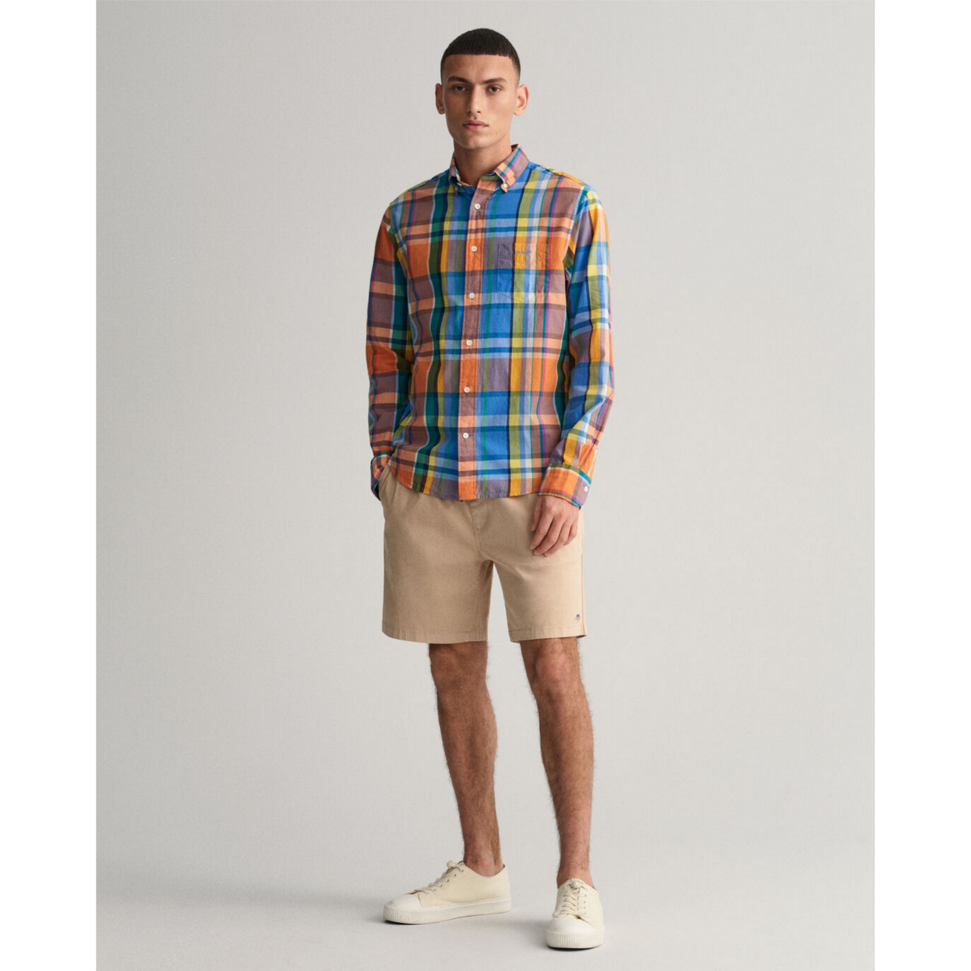 GANT Regular Fit Colorful Madras Shirt 3230072 - Apricot Orange
