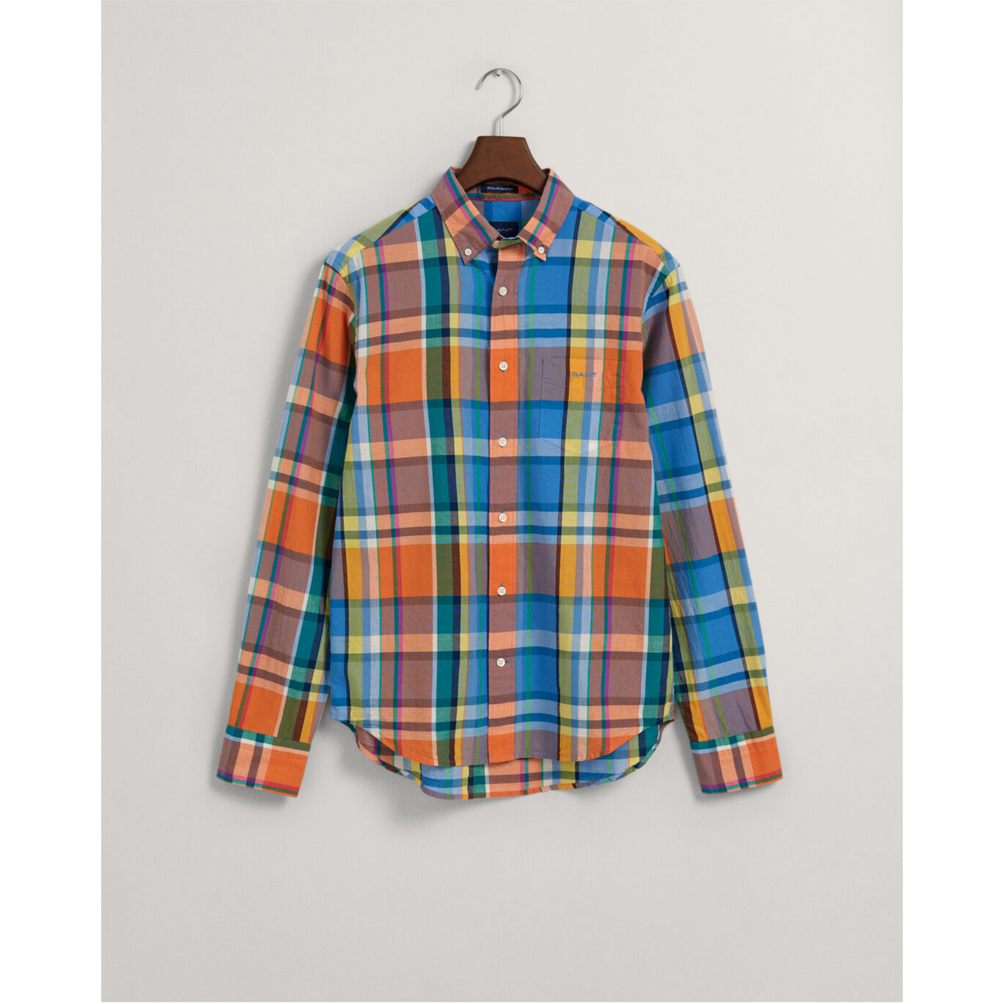 GANT Regular Fit Colorful Madras Shirt 3230072 - Apricot Orange