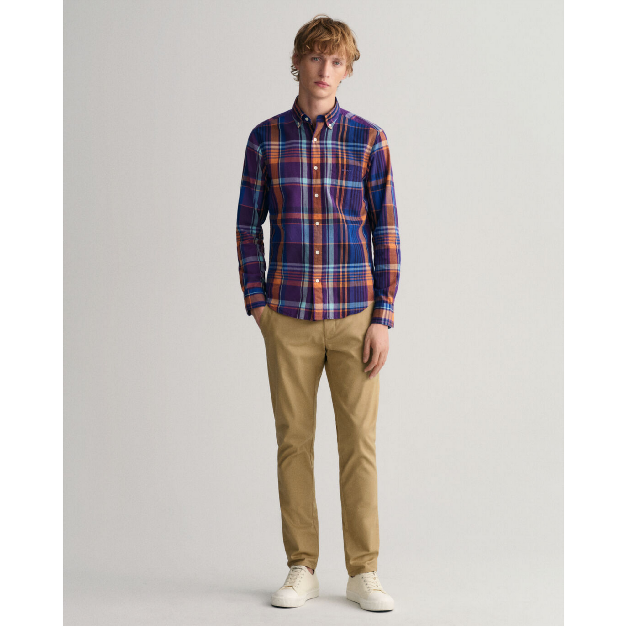 GANT Regular Fit Colorful Madras Shirt 3230072 - Dark Violet