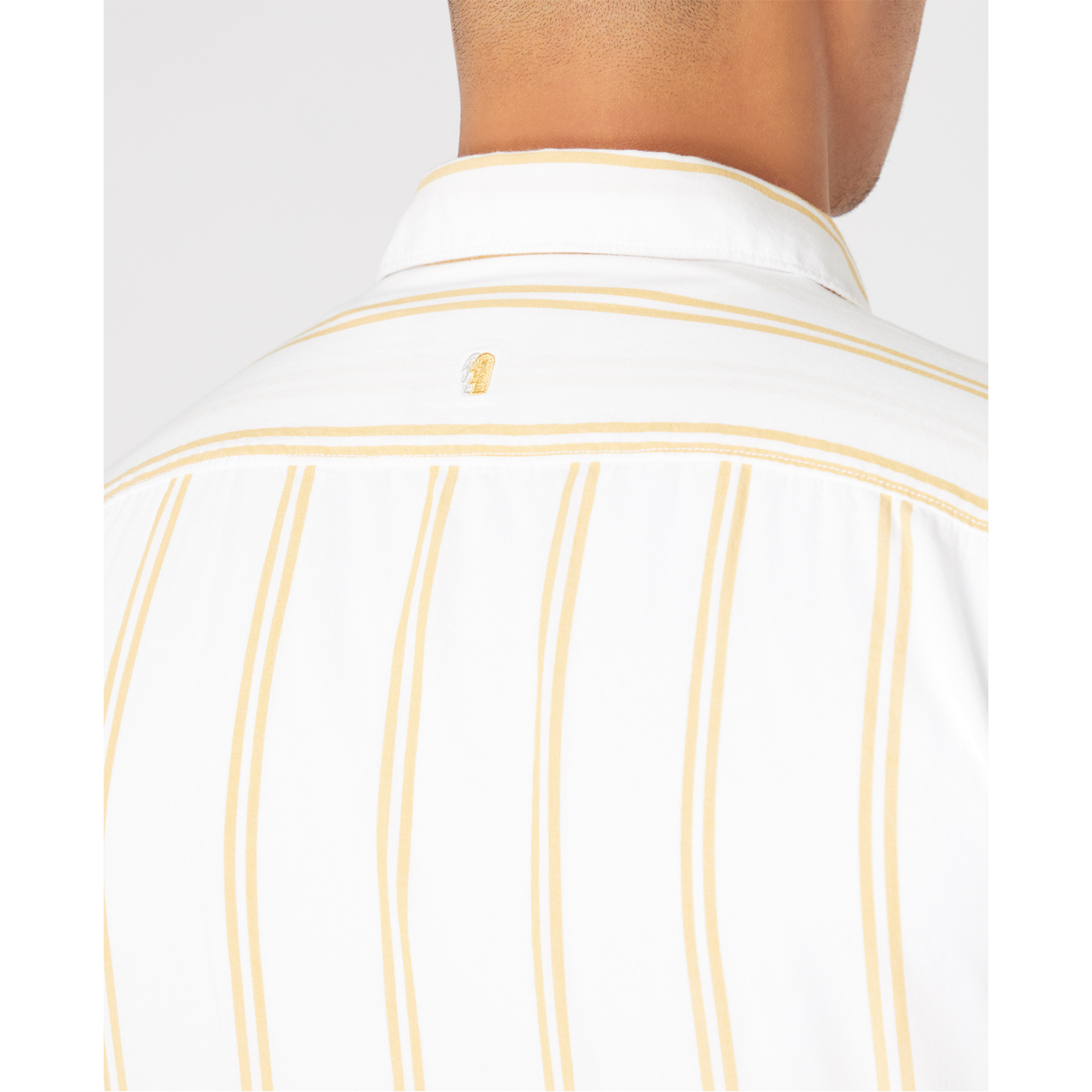 Remus Uomo Paolo Gold Stripe Cotton Short Sleeved Shirt Paolo Shirt - Gold