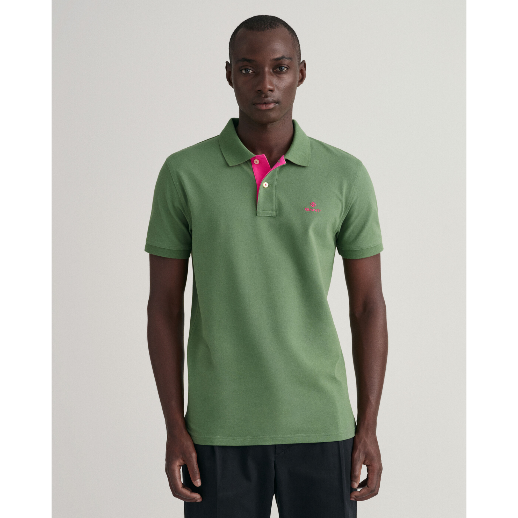 GANT Contrast Collar Piqué Rugger Polo Shirt 2052003 - Leaf Green
