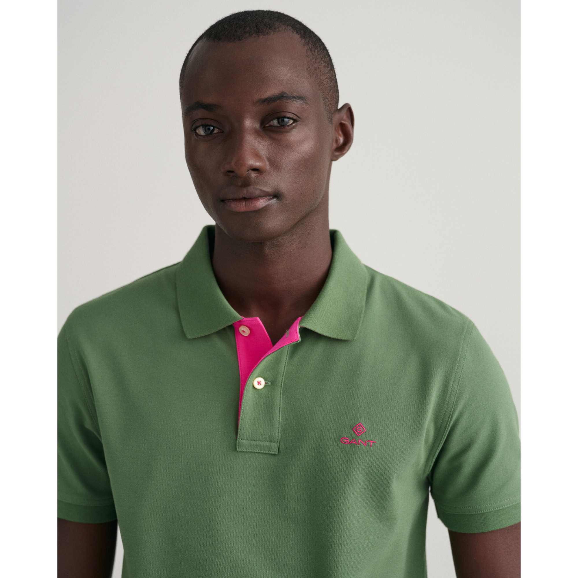 GANT Contrast Collar Piqué Rugger Polo Shirt 2052003 - Leaf Green