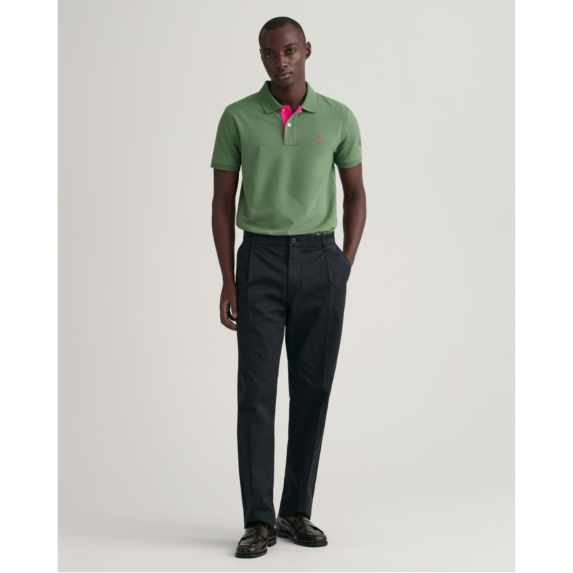 GANT Contrast Collar Piqué Rugger Polo Shirt 2052003 - Leaf Green