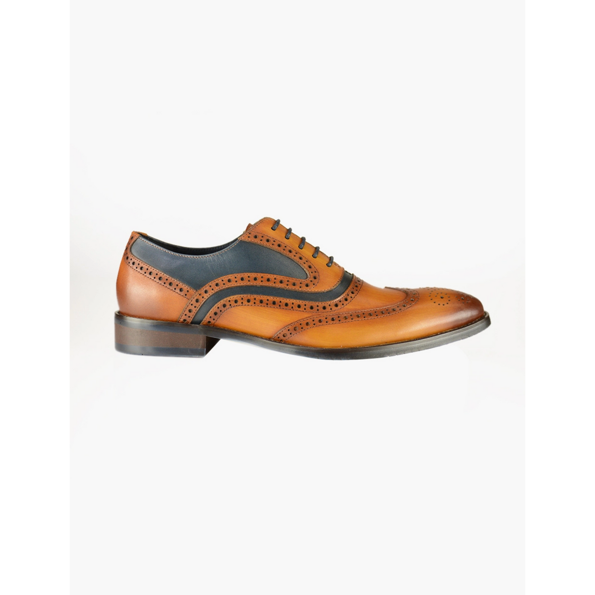 Mens tan and navy 2025 brogues
