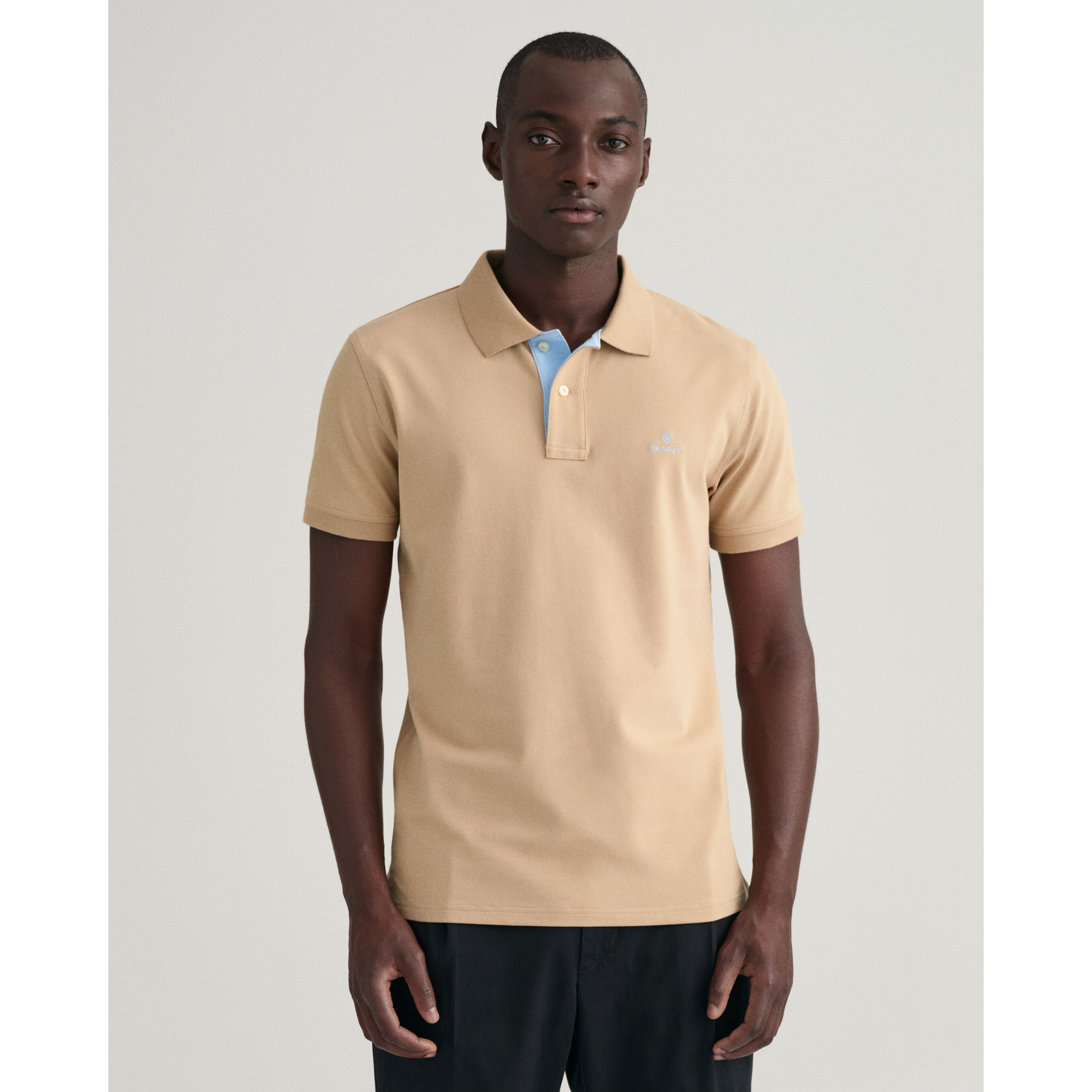GANT Contrast Collar Piqué Rugger Polo Shirt 2052003 - Hazelwood Beige