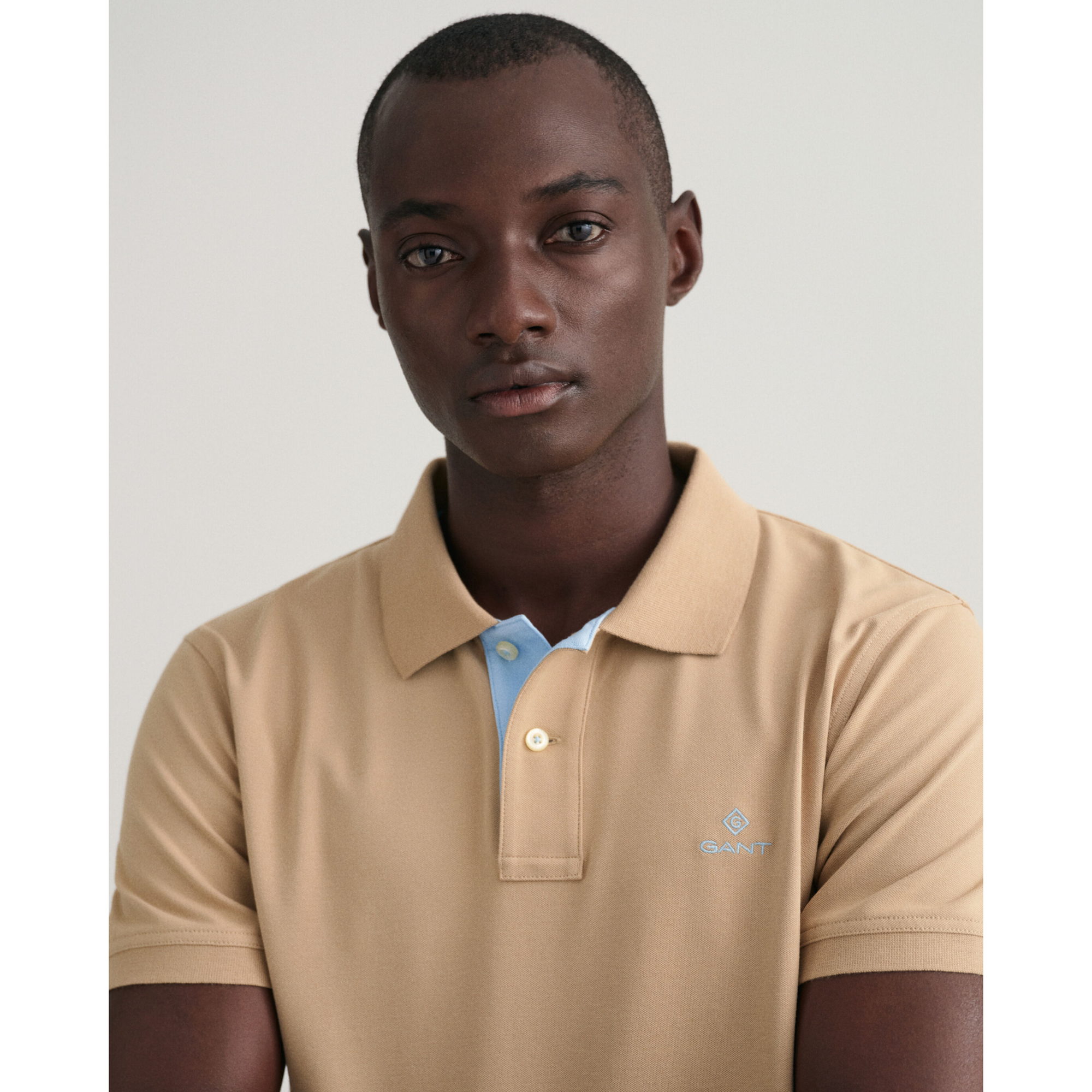 GANT Contrast Collar Piqué Rugger Polo Shirt 2052003 - Hazelwood Beige