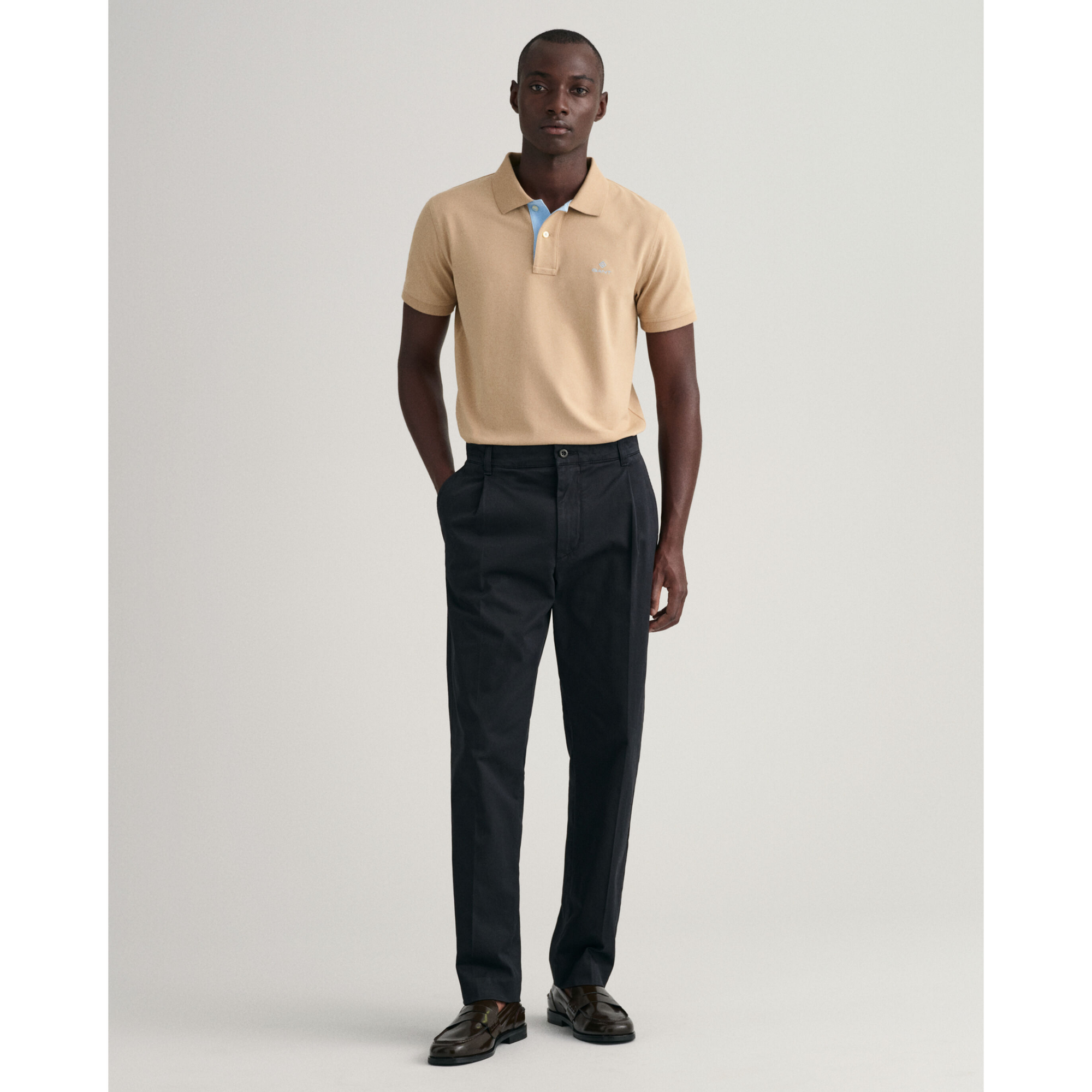 GANT Contrast Collar Piqué Rugger Polo Shirt 2052003 - Hazelwood Beige