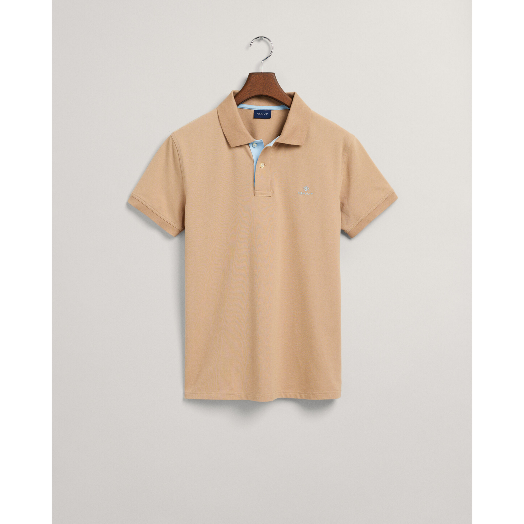 GANT Contrast Collar Piqué Rugger Polo Shirt 2052003 - Hazelwood Beige