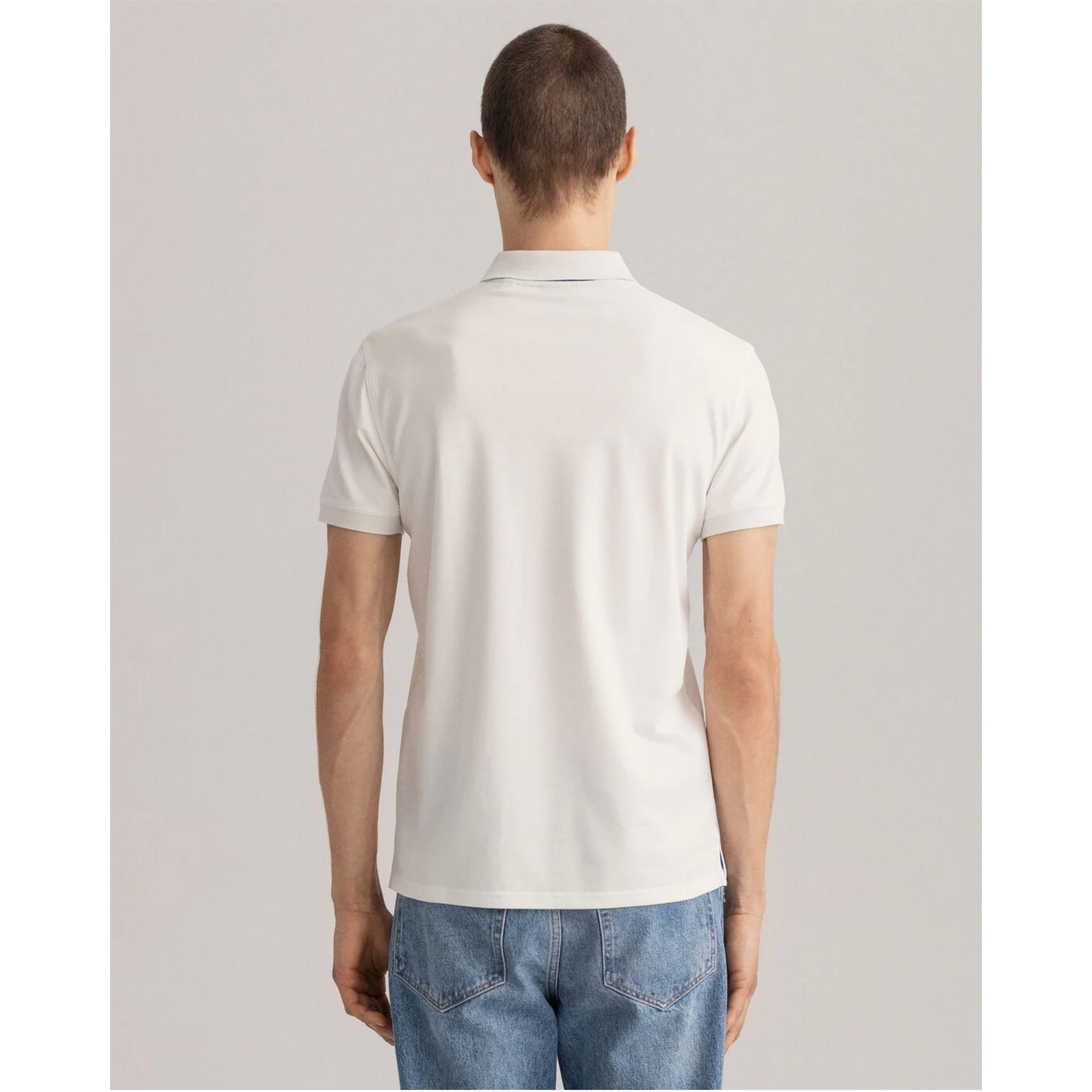GANT Contrast Collar Piqué Polo Shirt Rugger 2052003 - Eggshell