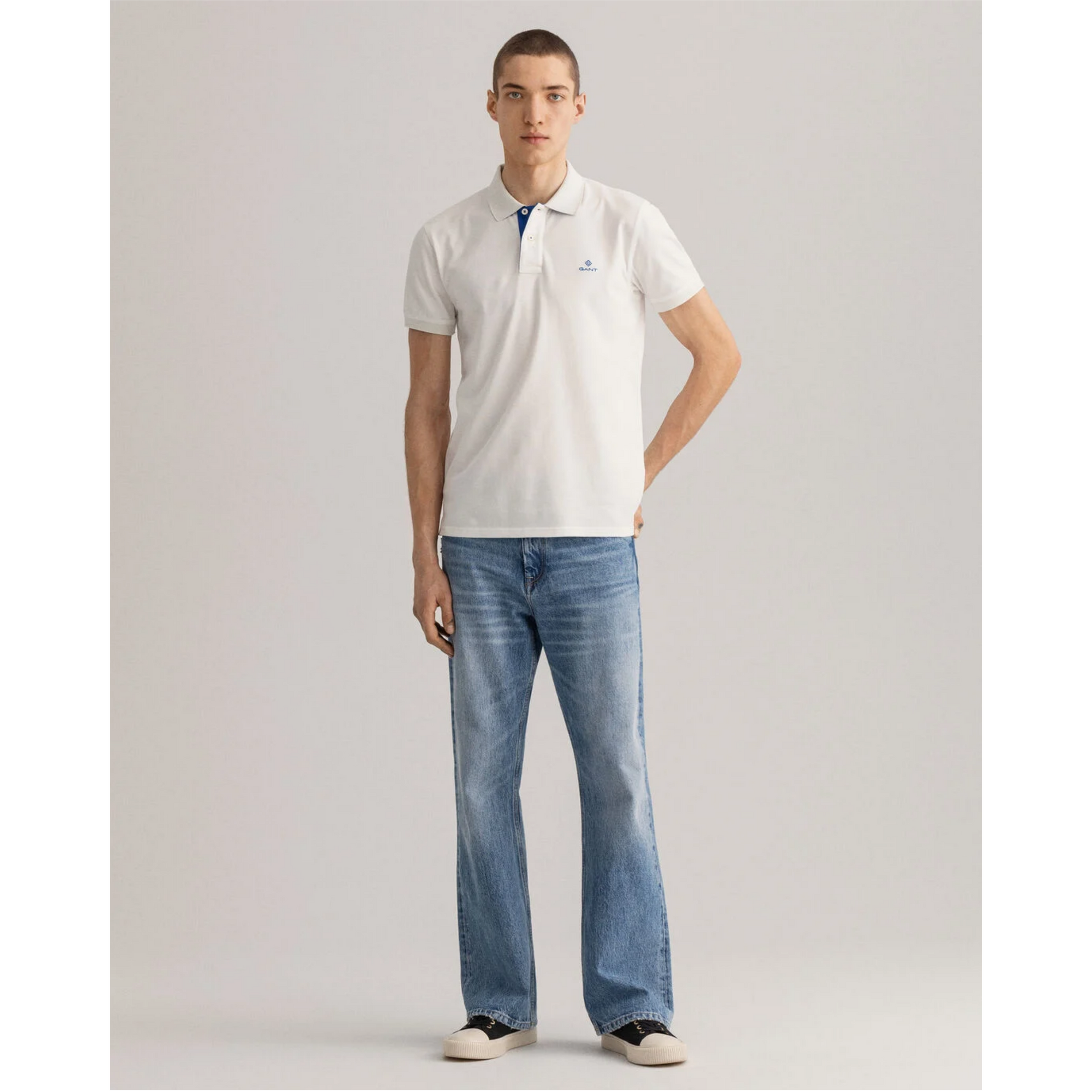 GANT Contrast Collar Piqué Polo Shirt Rugger 2052003 - Eggshell