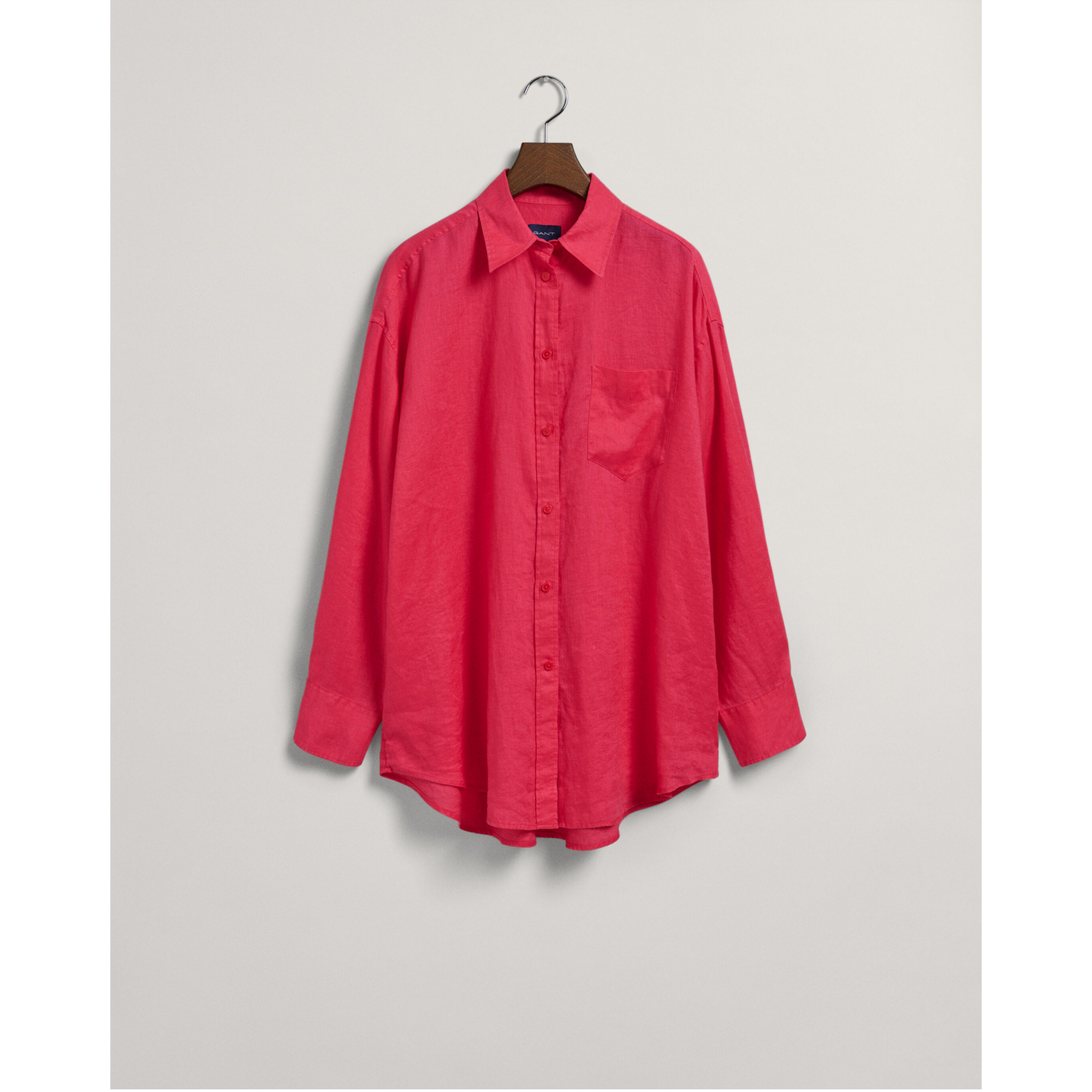 GANT Oversized Linen Shirt Magenta Pink 4300162