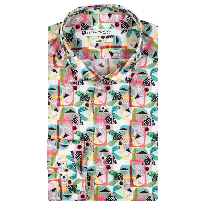 Giordano Abstract Modern Fit Long Sleeve Shirt 317856