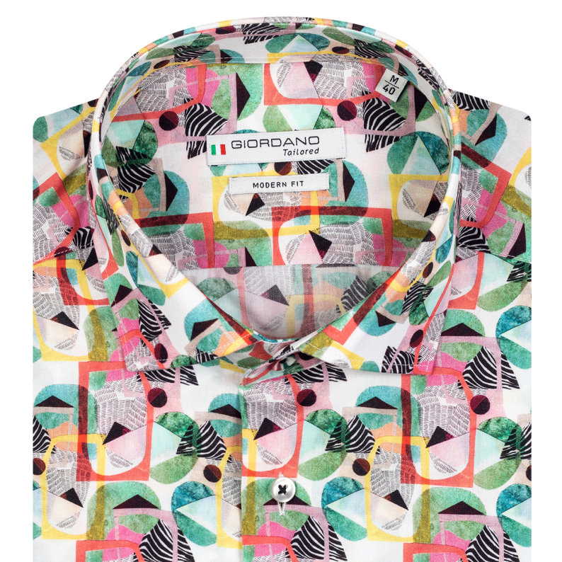 Giordano Abstract Modern Fit Long Sleeve Shirt 317856