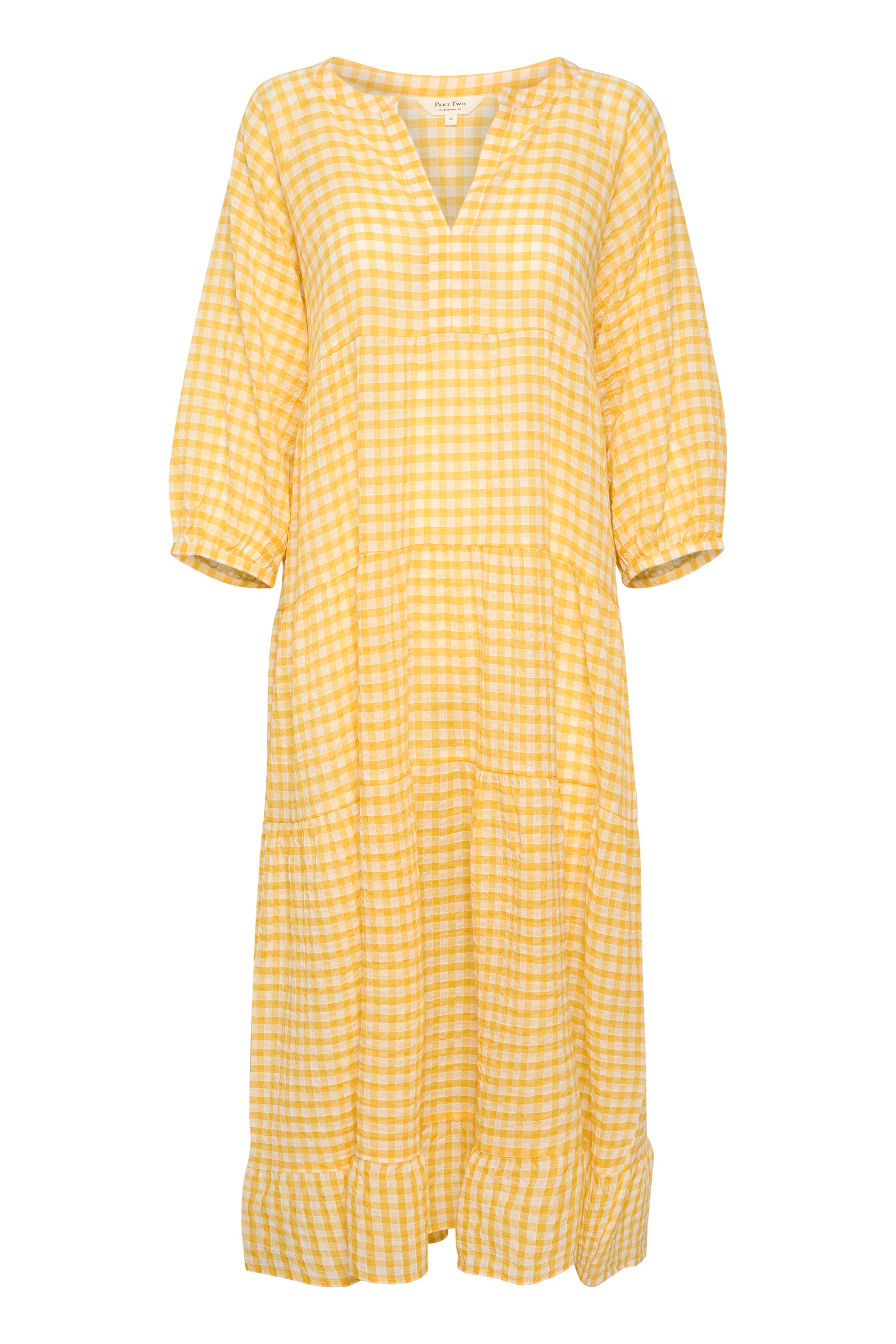 Part Two Philine Gingham Amber Yellow Dress 6853