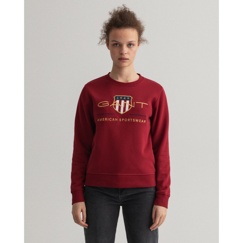 GANT Archive Shield Crew Neck Sweatshirt Mahogany Red 4204688