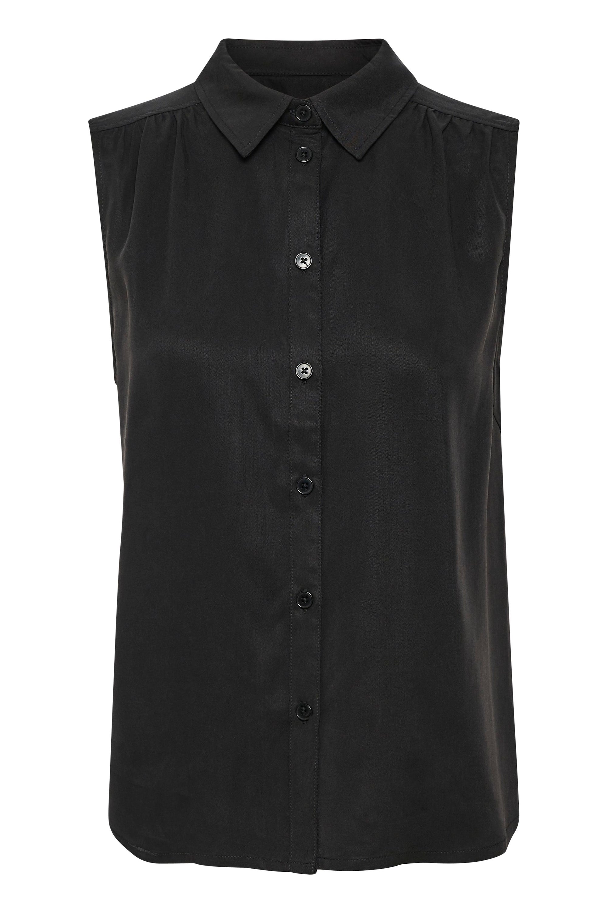 PART TWO POLINE BLACK SHIRT WITH SHORT SLEEVES  6980