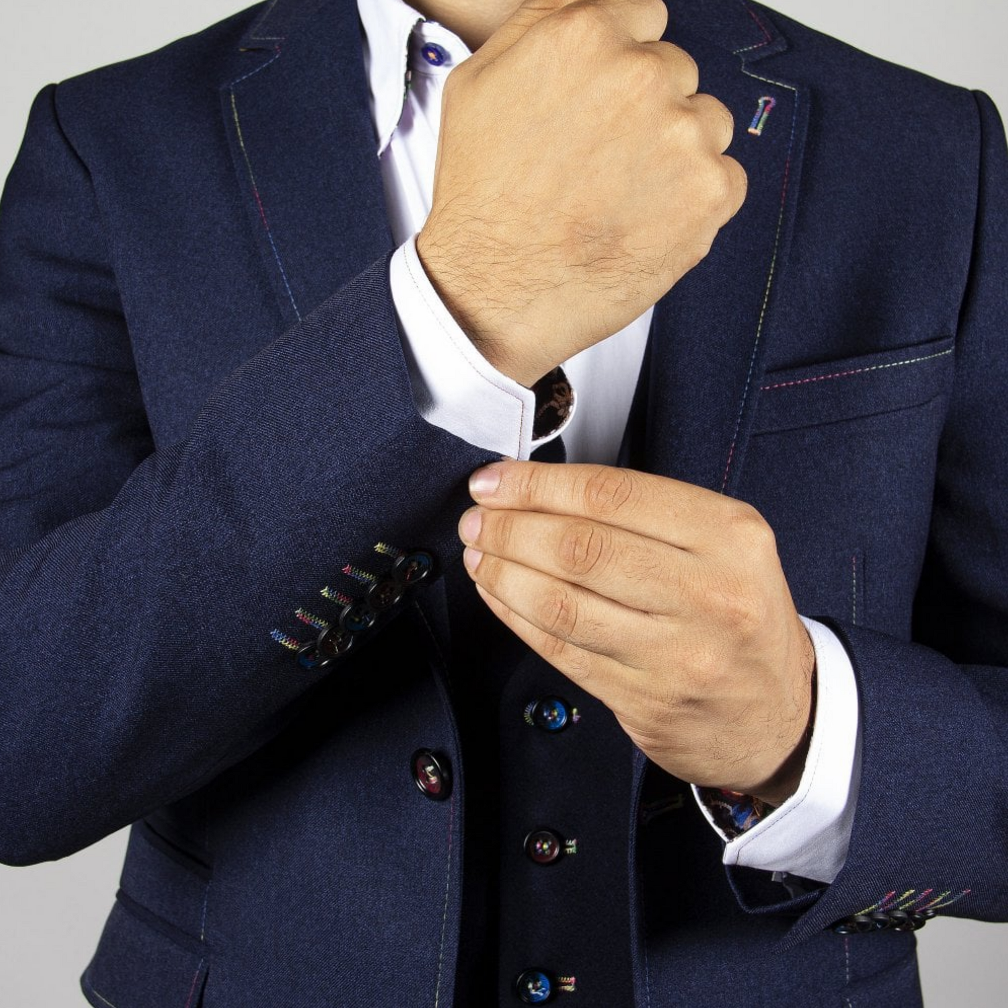 CLAUDIO LUGLI Slim 2 piece Jacket and Waistcoat CL1919 - Navy