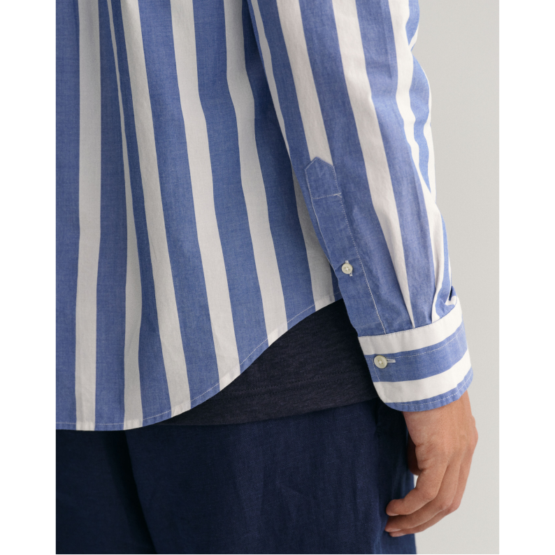 GANT Regular Fit Wide Striped Broadcloth Shirt 3230112 - College Blue