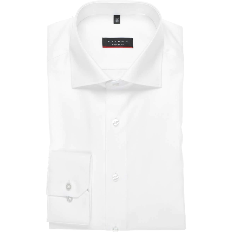 Eterna Tattoo Cover Up Shirt Swiss Cotton Non Iron - White