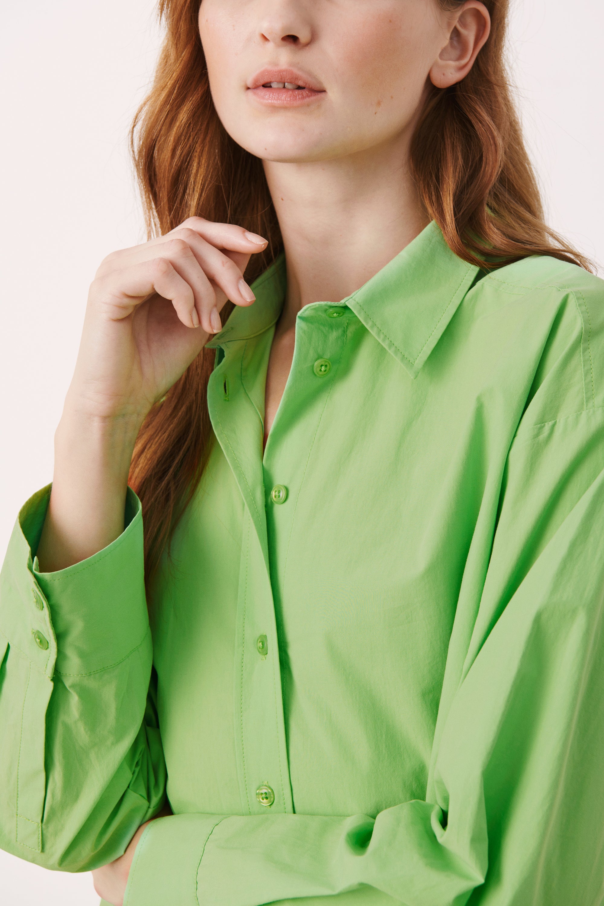 Part Two Savanna Shirt in Grass Green  7518
