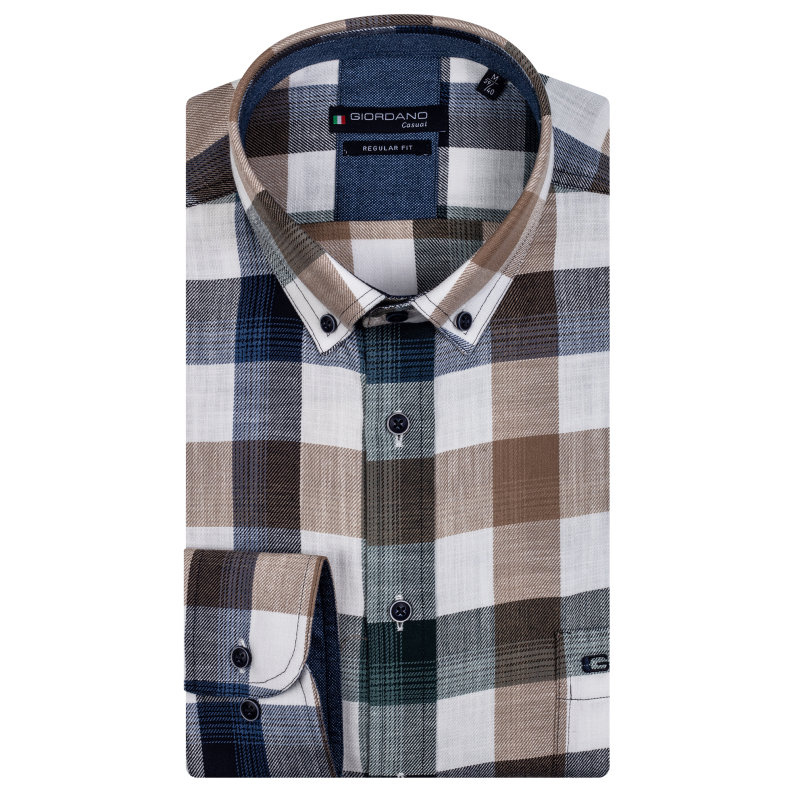 Giordano Regular Fit Cotton Check Shirt 227308