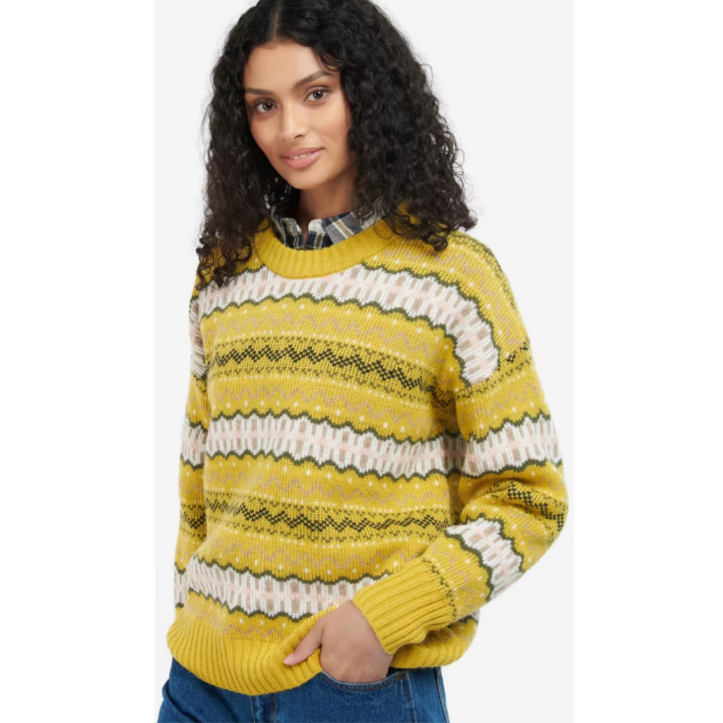 Barbour jumper womens yellow sales