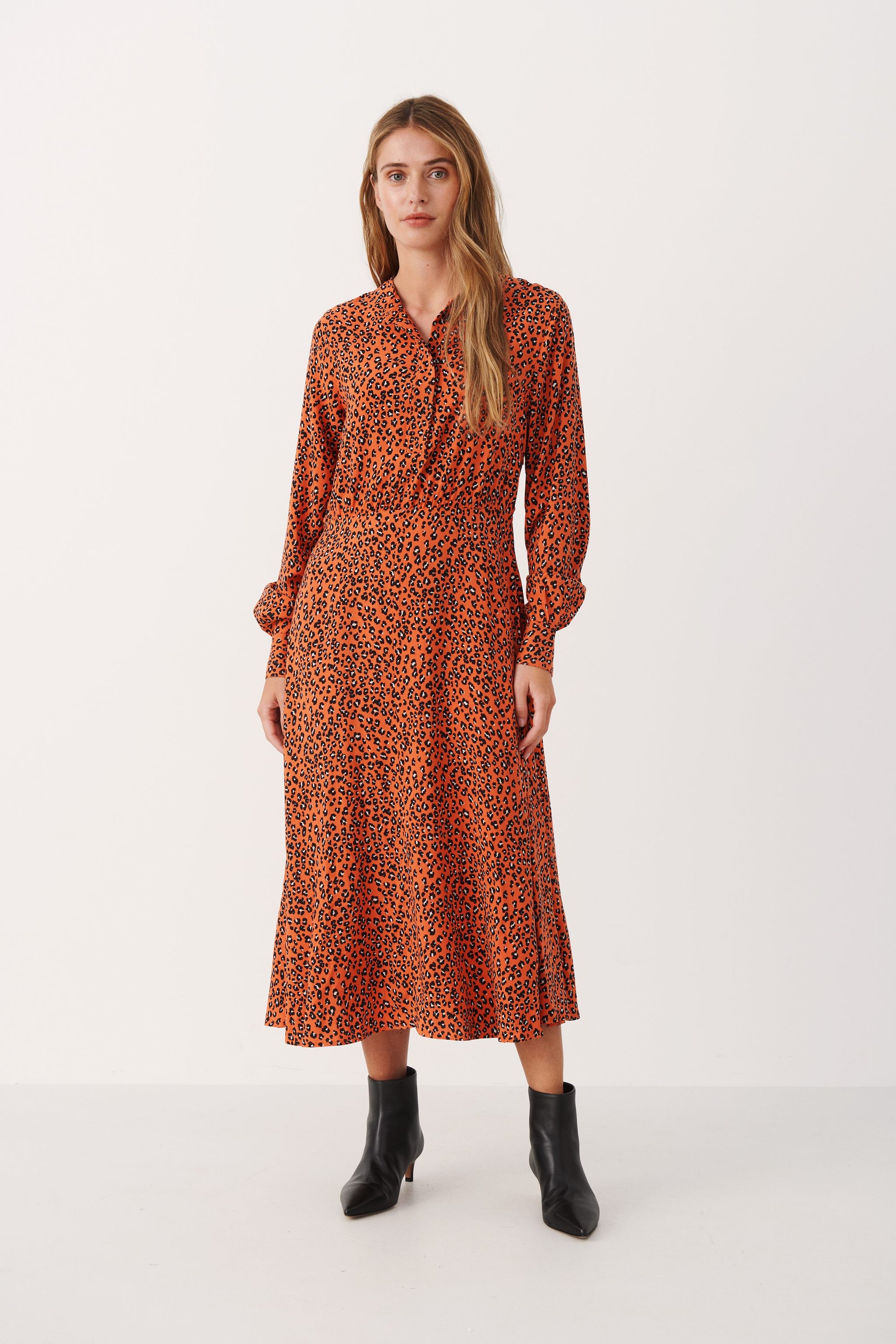 Part Two Viona Leopard Midi Dress 7394