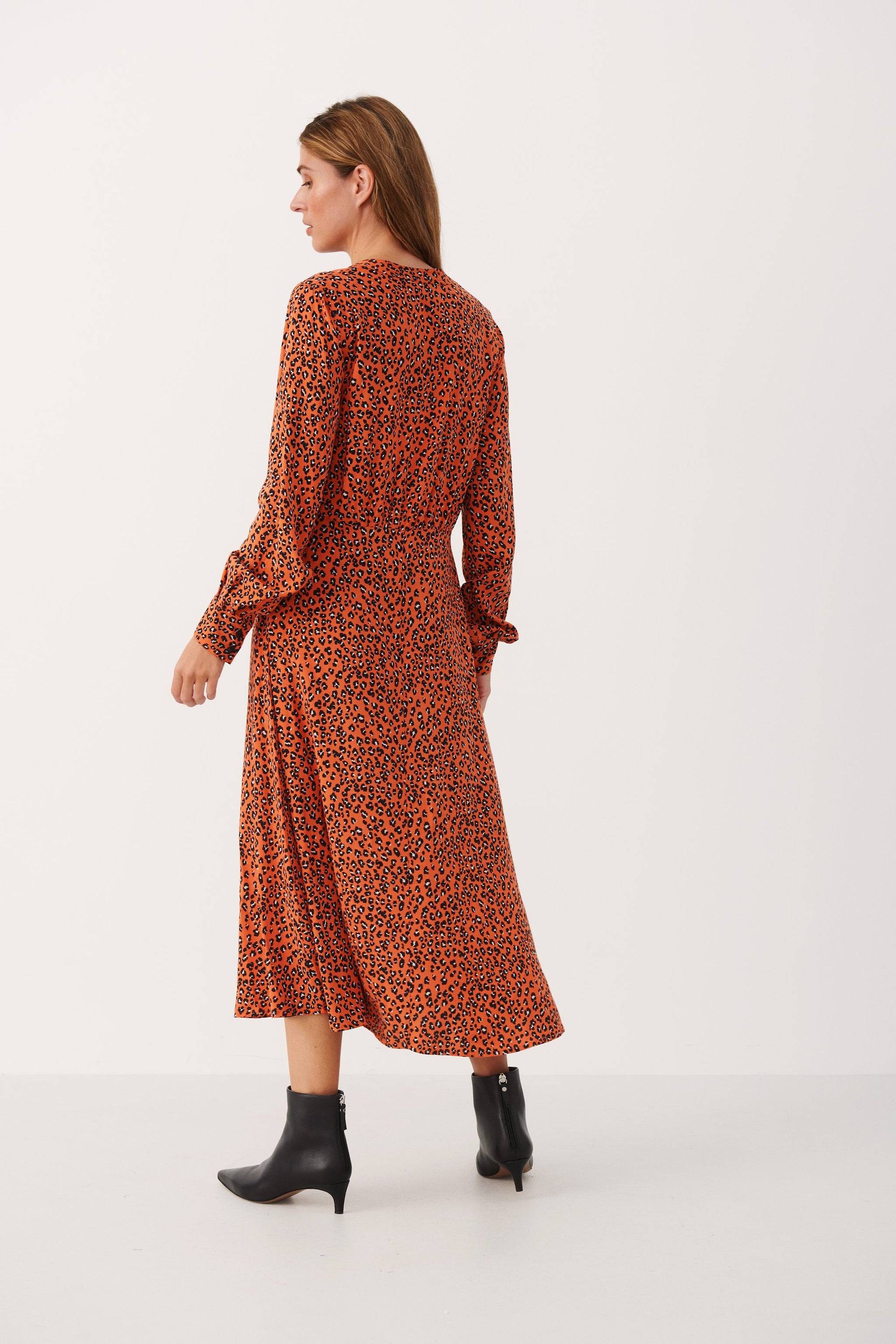 Part Two Viona Leopard Midi Dress 7394