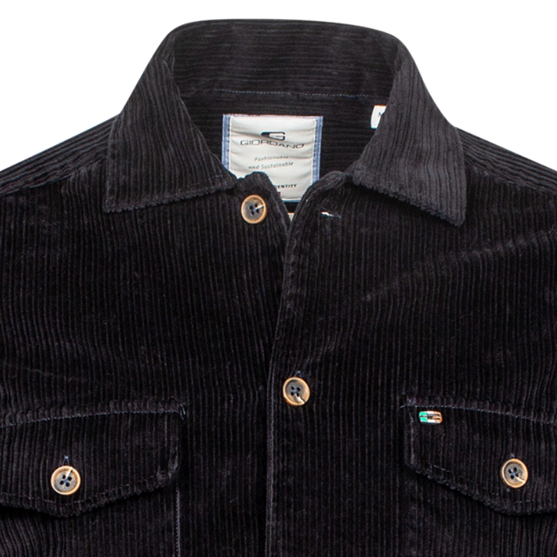 Giordano Stretch Cord Overshirt 227512 Navy