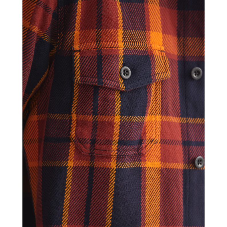 GANT Heavy Twill Check Overshirt Burgundy 3220064