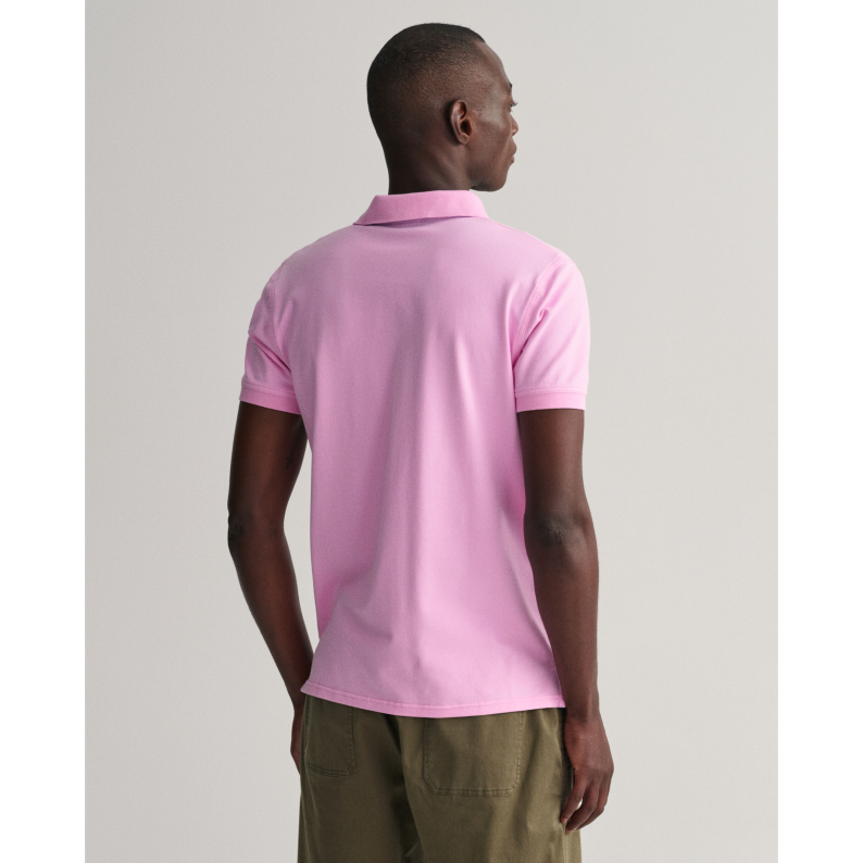 GANT Contrast Collar Piqué Polo Rugger Shirt 2052003 - Bright Pink