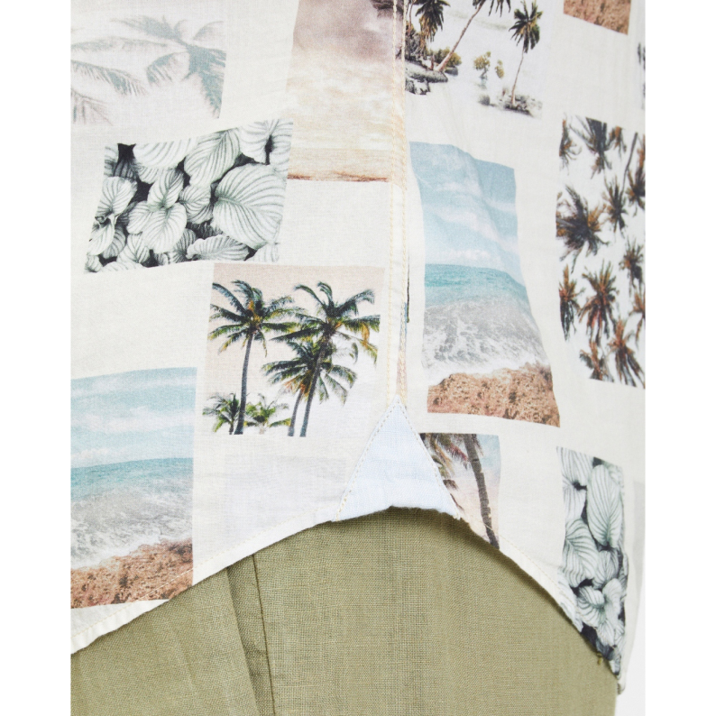 Colours &amp; Sons Short Sleeve Pure Cotton Shirt Postcards Print 9223-382