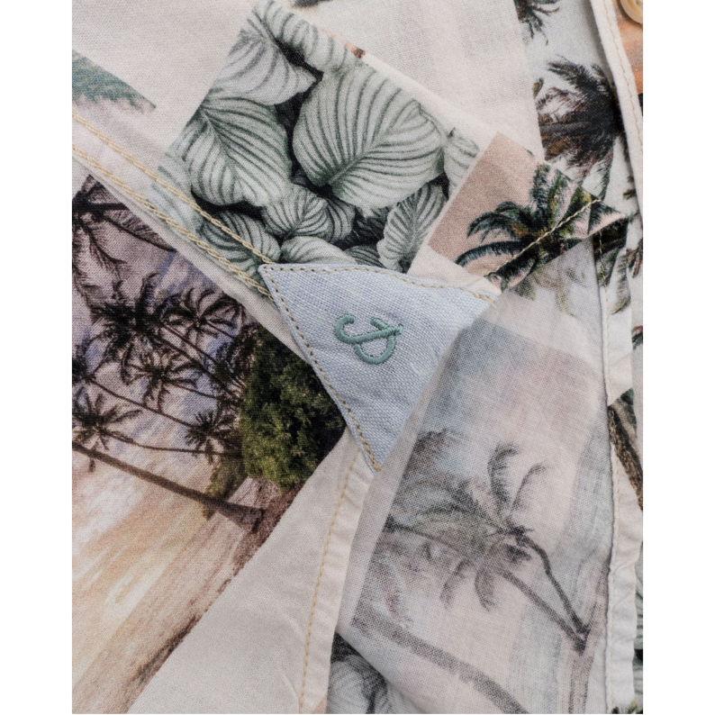 Colours &amp; Sons Short Sleeve Pure Cotton Shirt Postcards Print 9223-382