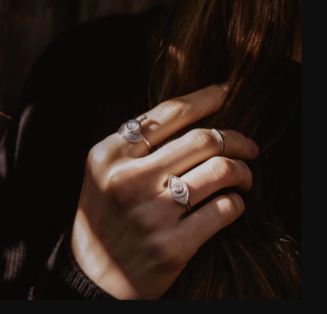 Rachel Entwistle Interstellar Silver Ring with Labradorite