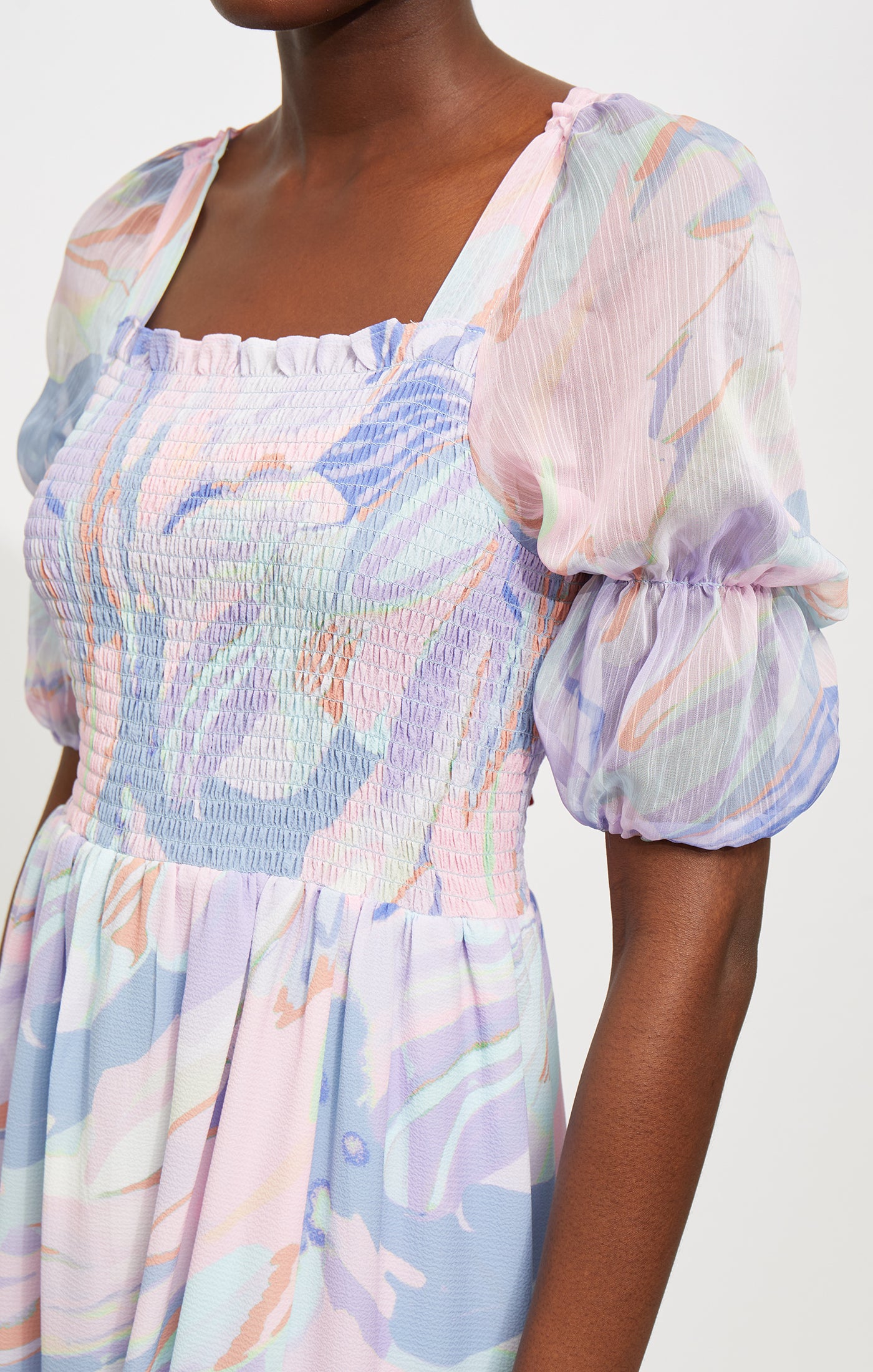 French Connection DALLA VERONA SMOCKED MIDI DRESS 71UCR